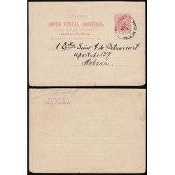 Cuba Entero Postal 12 1882 Alfonso XII 