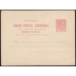 Cuba Entero Postal 12 1882 Alfonso XII