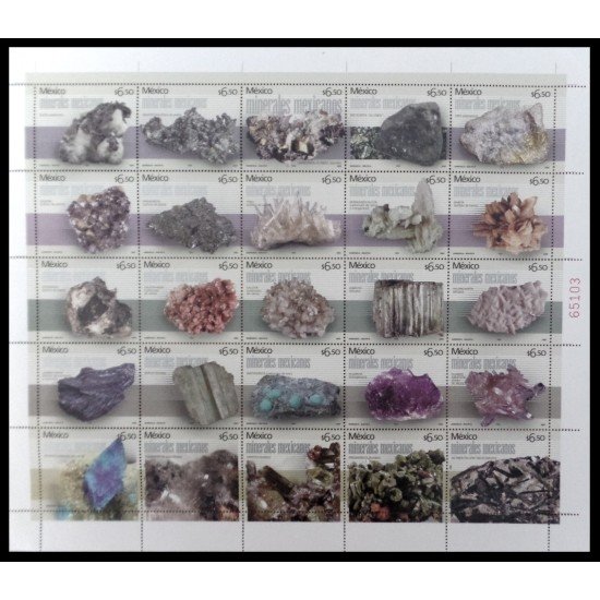 Mexico 2117/41 2005 Rocas y minerales MNH Mexico 2117/41 2005 Rocas y minerales MNH
