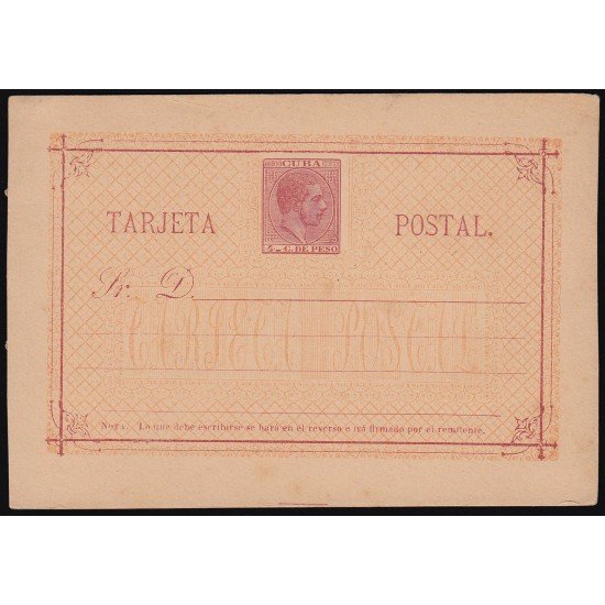 Cuba Entero Postal 17 1882 Alfonso XII