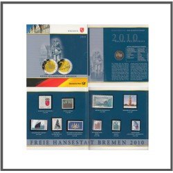 Alemania 2010 Cartera Oficial Moneda 2€ euros conm. Bremen + Producto Filatélico Alemania 2010 Cartera Oficial Moneda 2€ euros conm. Bremen + Producto Filatélico