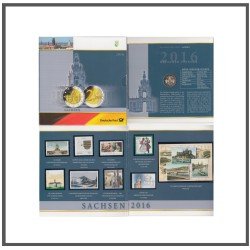 Alemania 2016 Cartera Oficial Moneda 2€ euros conm.Sachsen + Producto Filatélico Alemania 2016 Cartera Oficial Moneda 2€ euros conm.Sachsen + Producto Filatélico