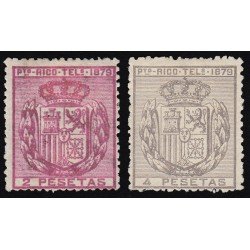 Puerto Rico Telégrafos 19/20 1879 Escudo España MH
