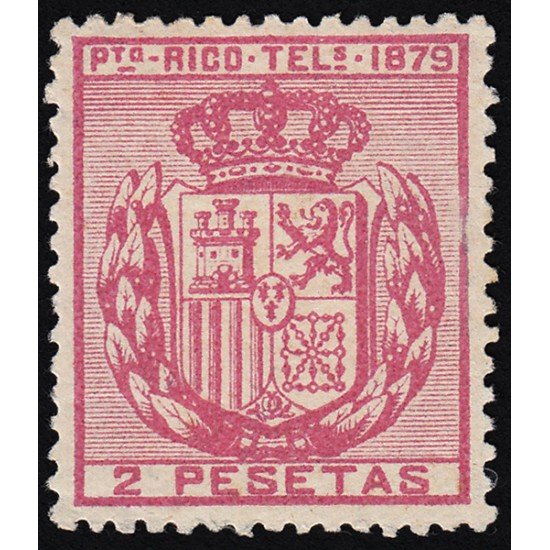 Puerto Rico Telégrafos 19 1879 Escudo España MH Puerto Rico Telégrafos 19 1879 Escudo España MH