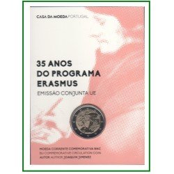 Portugal 2022 Cartera Of Coin Card Moneda 2 € Programa Erasmus 