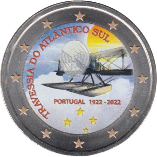 Portugal 2022 2 € euros conmemorativos Color Travesía Atlántico Portugal 2022 2 € euros conmemorativos Color Travesía Atlántico