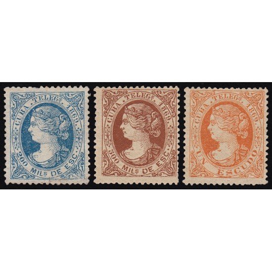 Cuba Telégrafos 4/6 1869 Isabel II MH