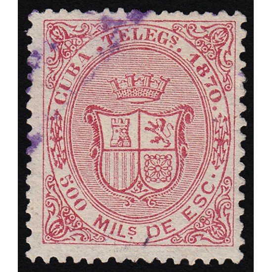 Cuba Telégrafos 8 1870 Escudo de España Usado