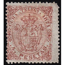 Cuba Telégrafos 20 1871 Escudo de España MH Cuba Telégrafos 20 1871 Escudo de España MH