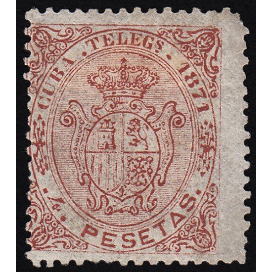Cuba Telégrafos 20 1871 Escudo de España MH Cuba Telégrafos 20 1871 Escudo de España MH