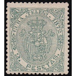 Cuba Telégrafos 23 1872 Escudo de España MH Cuba Telégrafos 23 1872 Escudo de España MH
