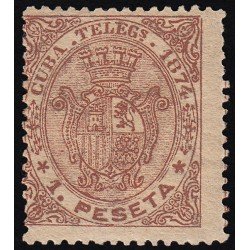Cuba Telégrafos 28 1874 Escudo de España MH Cuba Telégrafos 28 1874 Escudo de España MH