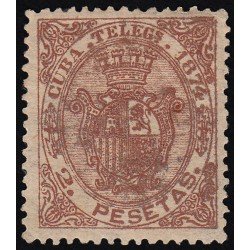 Cuba Telégrafos 30 1874 Escudo de España MH Cuba Telégrafos 30 1874 Escudo de España MH