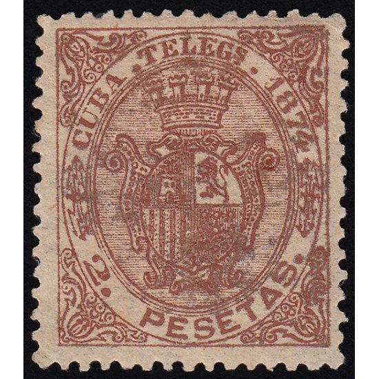 Cuba Telégrafos 30 1874 Escudo de España MH Cuba Telégrafos 30 1874 Escudo de España MH