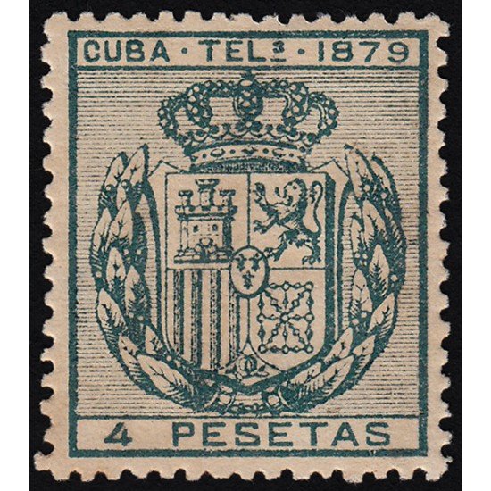 Cuba Telégrafos 48 1879 Escudo de España MH
