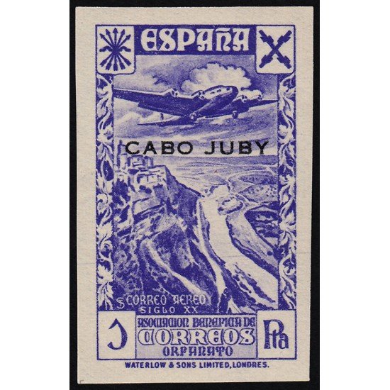 Cabo Juby Beneficencia 5 s/d 1938 Historia del Correo  MH