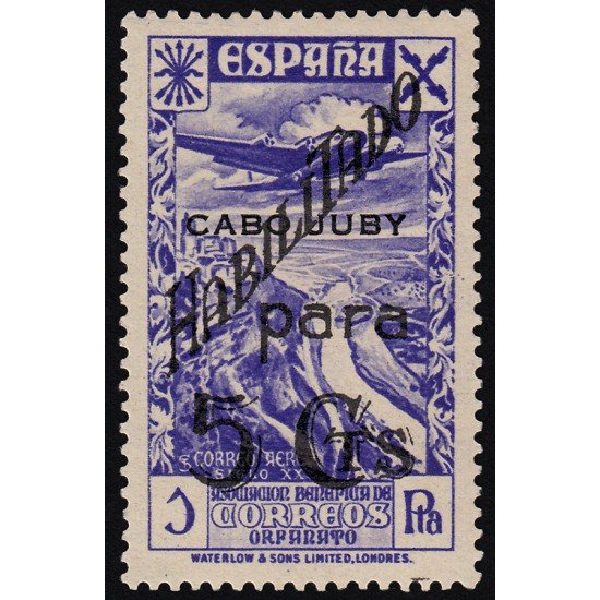 Cabo Juby Beneficencia 10 1941 Nuevo valor habilitado  MNH