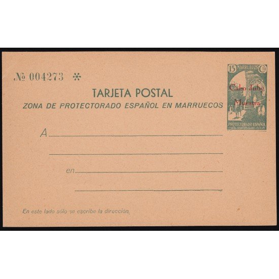 Cabo Juby Enteros Postales 1 1934 Tipos de Marruecos Habilitados