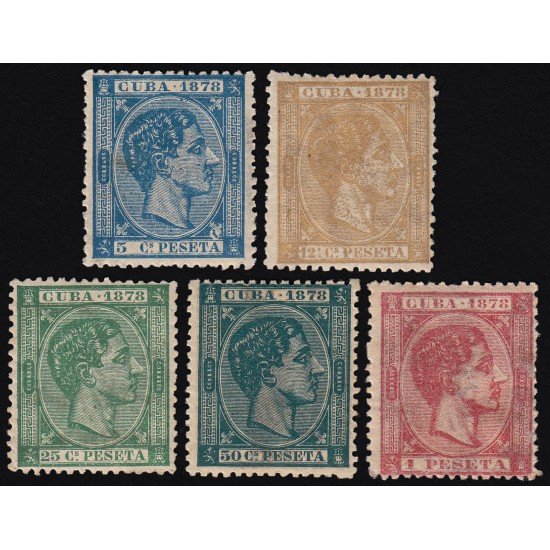 Cuba 44/49  1878  Alfonso XII MH