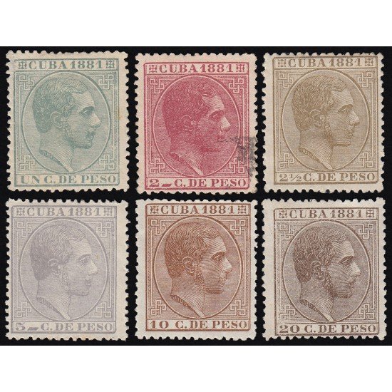Cuba 62/67 1881  Alfonso XII MH