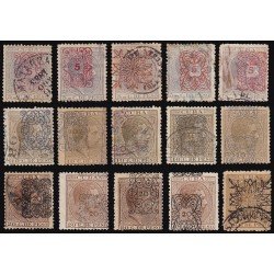 Cuba 74/88 1883 Alfonso XII Habilitados Usados