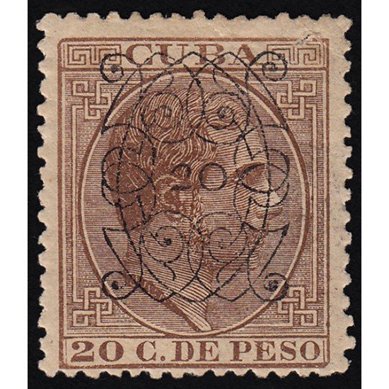Cuba 82 1883 Alfonso XII Habilitado MH Cuba 82 1883 Alfonso XII Habilitado MH