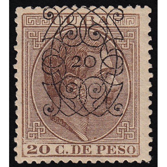 Cuba 82 1883 Alfonso XII Habilitado MH Cuba 82 1883 Alfonso XII Habilitado MH