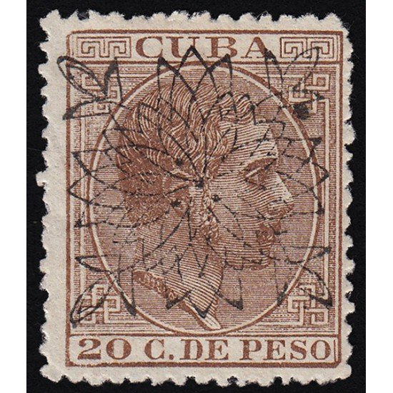 Cuba 88 1883 Alfonso XII Habilitado MH Cuba 88 1883 Alfonso XII Habilitado MH