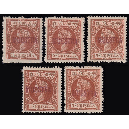 Cuba 159/63 M 1898 Alfonso XIII MH Cuba 159/63 M 1898 Alfonso XIII MH