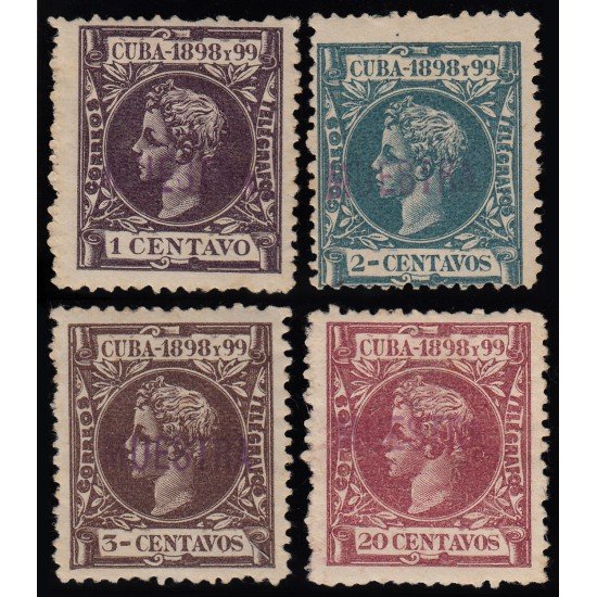 Cuba 159/61 y 168 M 1898 Alfonso XIII MH Cuba 159/61 y 168 M 1898 Alfonso XIII MH