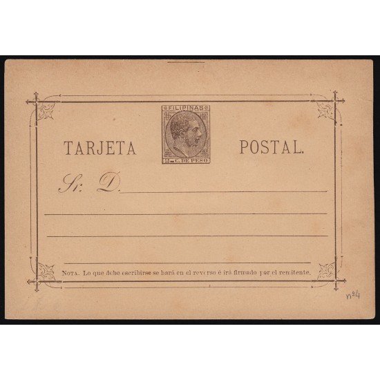 Filipinas Philippines Entero Postal 4 1889 AlfonsoXII 