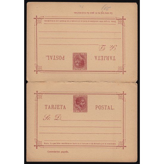 Filipinas Philippines Entero Postal 5 1889 AlfonsoXII 