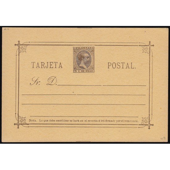 Filipinas Philippines Entero Postal 11 1896 AlfonsoXIII Filipinas Philippines Entero Postal 11 1896 AlfonsoXIII