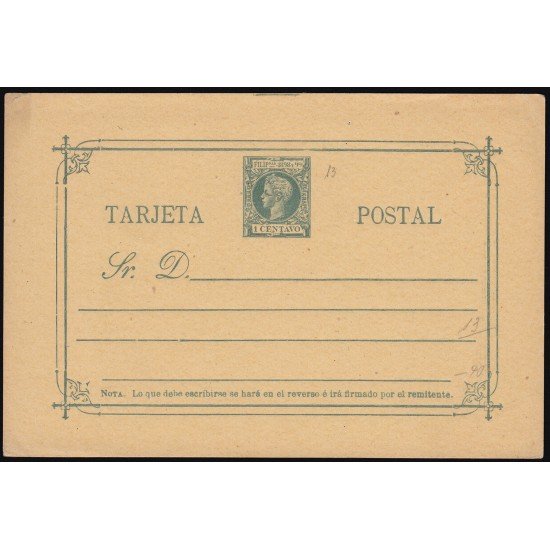 Filipinas Philippines Entero Postal 13 1898 AlfonsoXIII Filipinas Philippines Entero Postal 13 1898 AlfonsoXIII