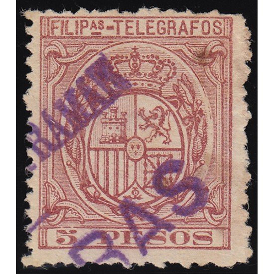 Filipinas Philippines Telégrafos 46 M 1892 Escudo de España MH Filipinas Philippines Telégrafos 46 M 1892 Escudo de España MH