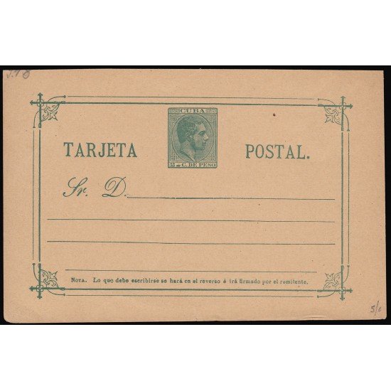 Cuba Entero Postal 22 1888 Alfonso XII Cuba Entero Postal 22 1888 Alfonso XII