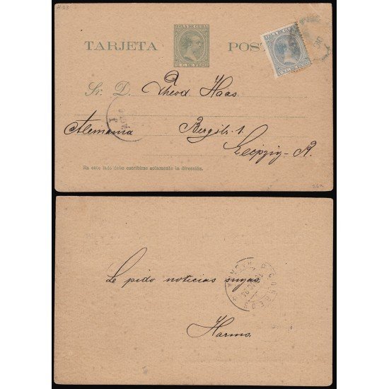 Cuba Entero Postal 27 1892-1896 Alfonso XIII Cuba Entero Postal 27 1892-1896 Alfonso XIII