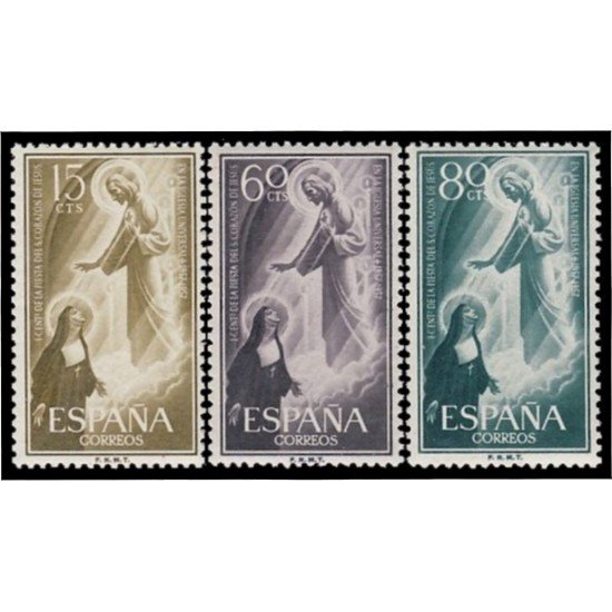 España Spain 1206/08 1957 Centenario de la Fiesta del Sagrado Corazón de Jesús MNH