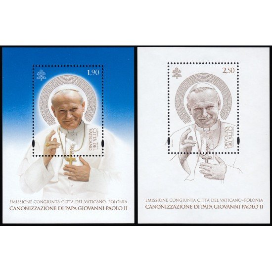 Vaticano 1657/58 2014 Hojas. Personalidad. Canonización S.Juan Pablo II MNH