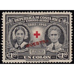 Costa Rica A122 1945 Edith Cavell y Florence Nightingale Cruz Roja MUESTRA MH