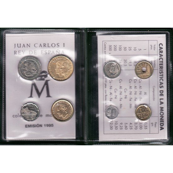 España Spain Cartera Oficial Pesetas 1995 Juan Carlos I FNMT