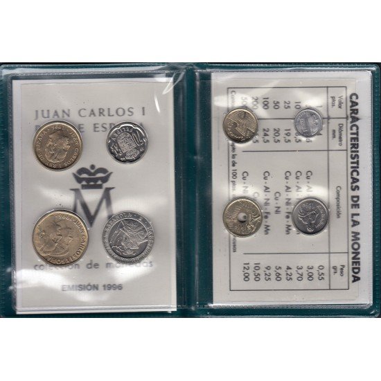 España Spain Cartera Oficial Pesetas 1996 Juan Carlos I FNMT España Spain Cartera Oficial Pesetas 1996 Juan Carlos I FNMT