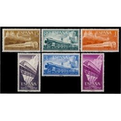 España Spain 1232/37 1958 XVII Congreso Internacional de Ferrocarriles Lujo MNH