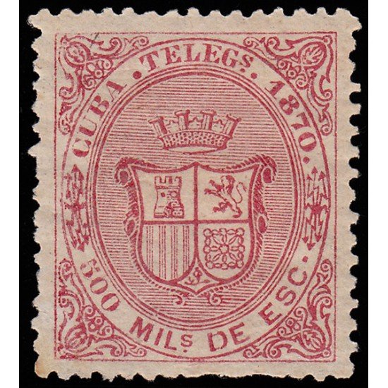 Cuba Telégrafos 8 1870 Escudo de España MH
