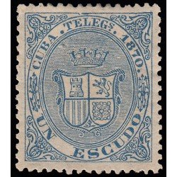 Cuba 9 Telégrafos 1870 Escudo de España MH 