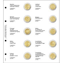 Lindner 1118-34 Hojas monedas conmemorativas 2 Euros España - Luxemb. 2022 Lindner 1118-34 Hojas monedas conmemorativas 2 Euros España - Luxemb. 2022