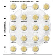 Lindner 1118-35 Hojas monedas conmemorativas 2 Euros 2022 Porgama Erasmus