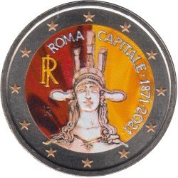 Italia 2021 2 € euros conmemorativos Color Roma Capital Italia 2021 2 € euros conmemorativos Color Roma Capital
