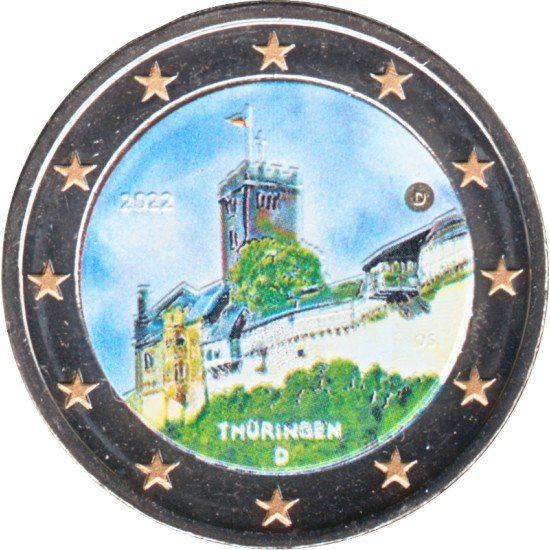 Alemania 2022 2 € euros conm.Color Turingia - Wartburg ( 1 ceca )