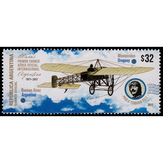 Argentina  3176 2017 Pablo Teodoro Fels Avioneta MNH